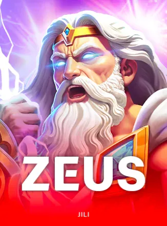 ไอคอนเกมสล็อตซุสผมขาวพื้นม่วงฟ้า Zeus