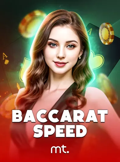 ไอคอนบาคาร่าโหมดเร็ว Baccarat Speed หญิงสาวพื้นแดง