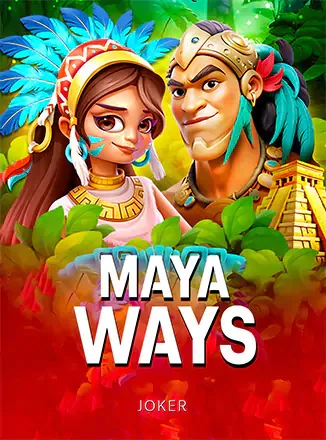 ไอคอนเกมสล็อตสองนักรบมายาพื้นเขียวส้ม Maya Ways