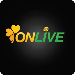 ไอคอนโลโก้ ONLIVE ตัวอักษรเขียวเหลืองบนพื้นดำ