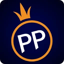 ไอคอนโลโก้ PP วงกลมสีทองมีมงกุฎเล็ก ภาพชุดที่สอง