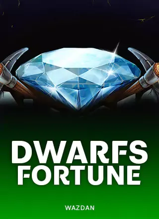 ไอคอนเกมสล็อตเพชรใสสีฟ้าบนพื้นเขียว Dwarfs Fortune