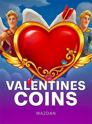 ไอคอนเกมสล็อตหัวใจสีแดงประดับเหรียญ Valentines Coins
